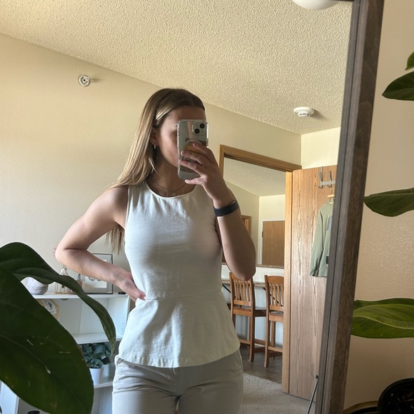 J.Crew XXS Cream Professional Blouse with Zipper - Picture 3 of 8